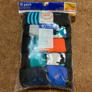 Wonder nation 10 pack boys boxer briefs underwear, multicolored